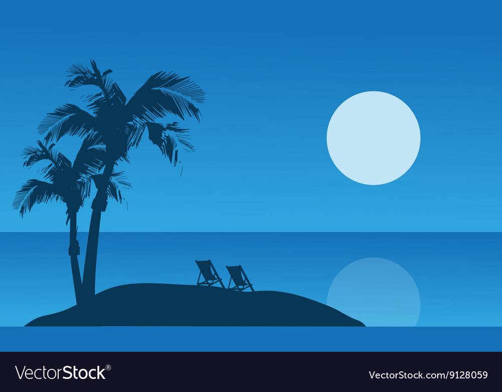 Summer holiday silhouette at the night