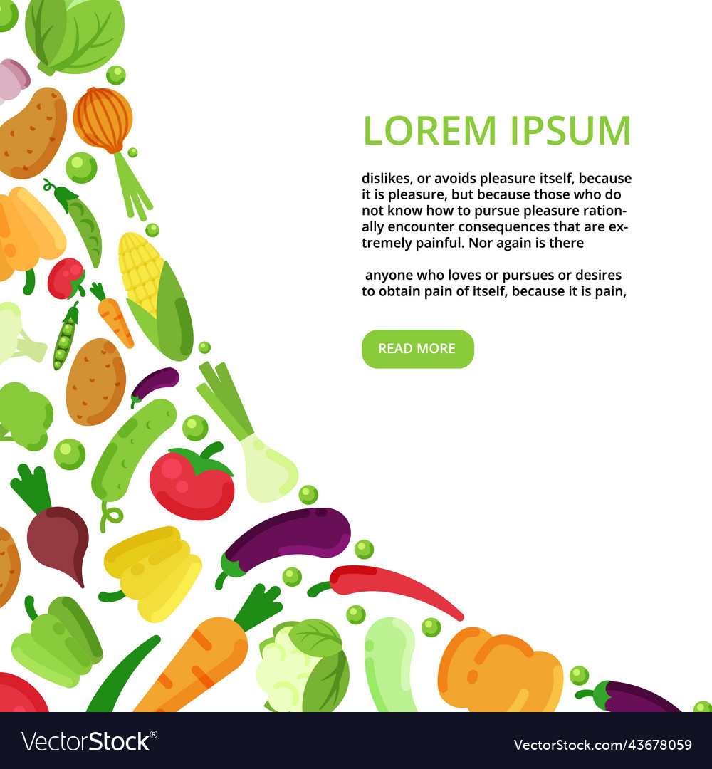 Vegetables background print design template vector image Vegetables background print design template