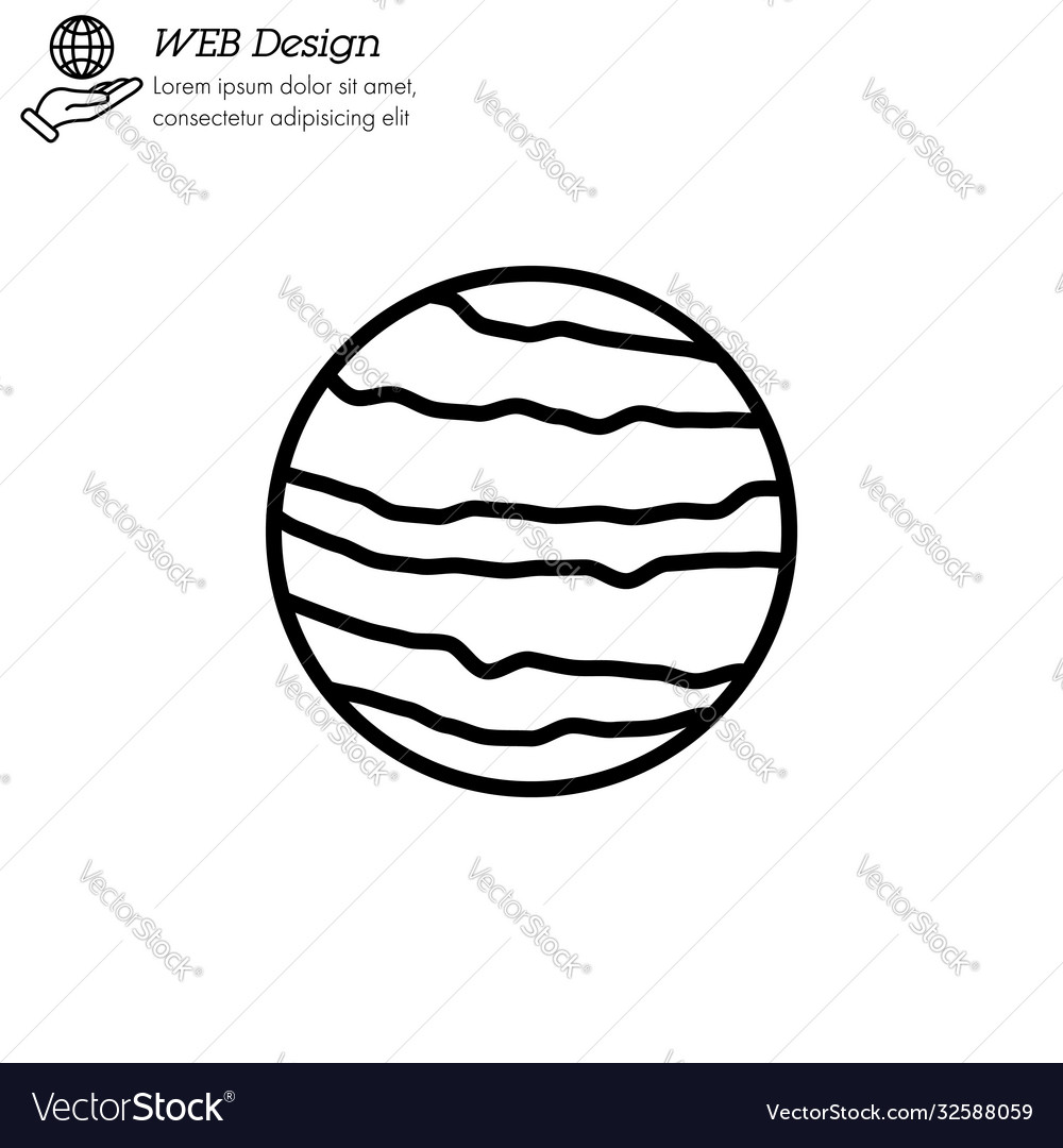 Venus planet icon thin line linear outline