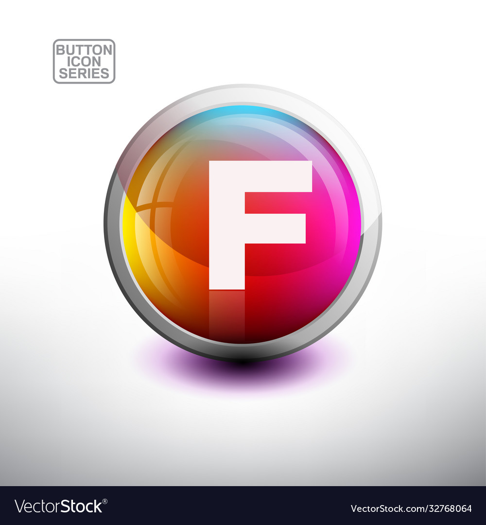 Alphabet in glossy button for web icon