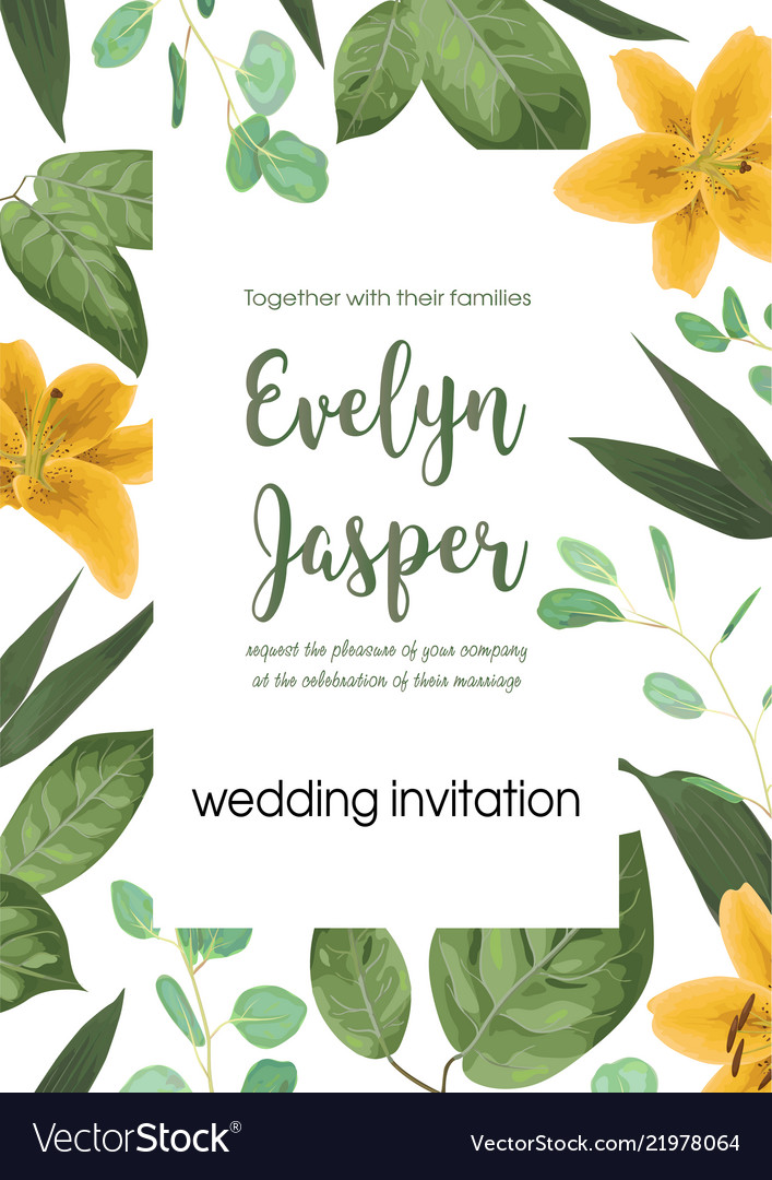 Card floral design with green watercolor herbs