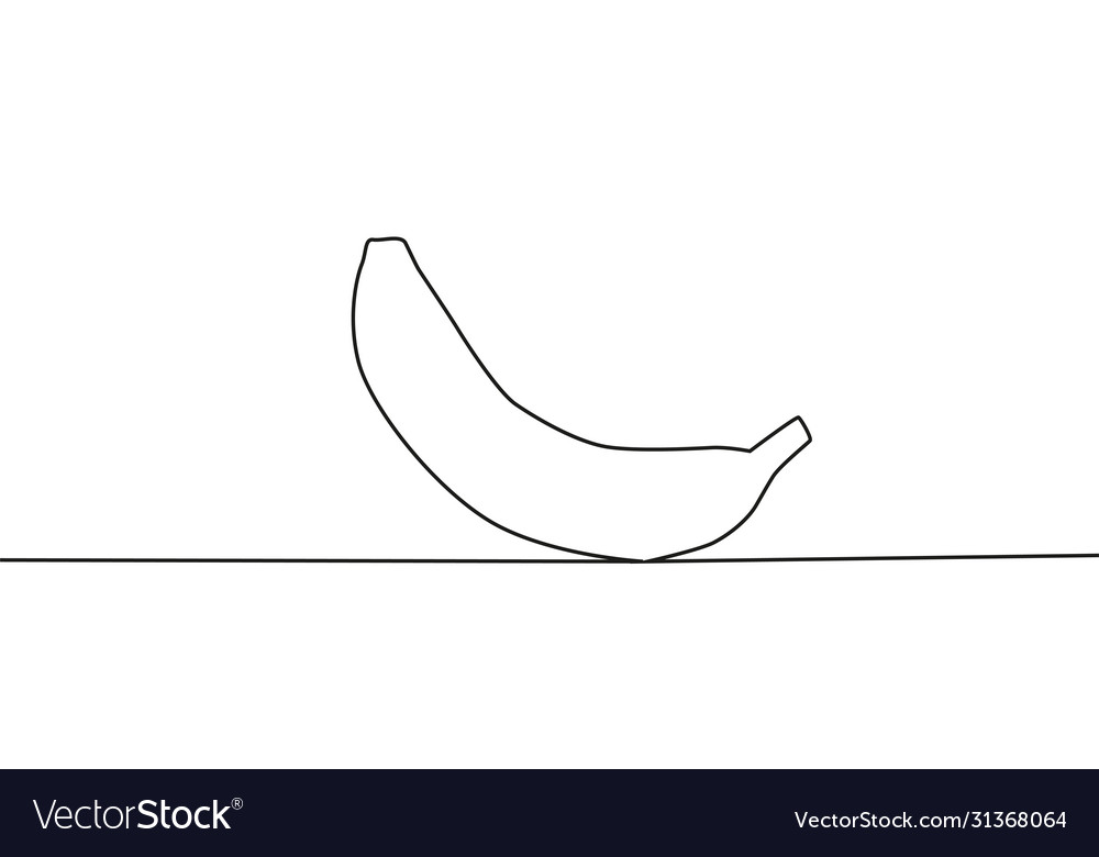 Continuous single drawn one line bananas