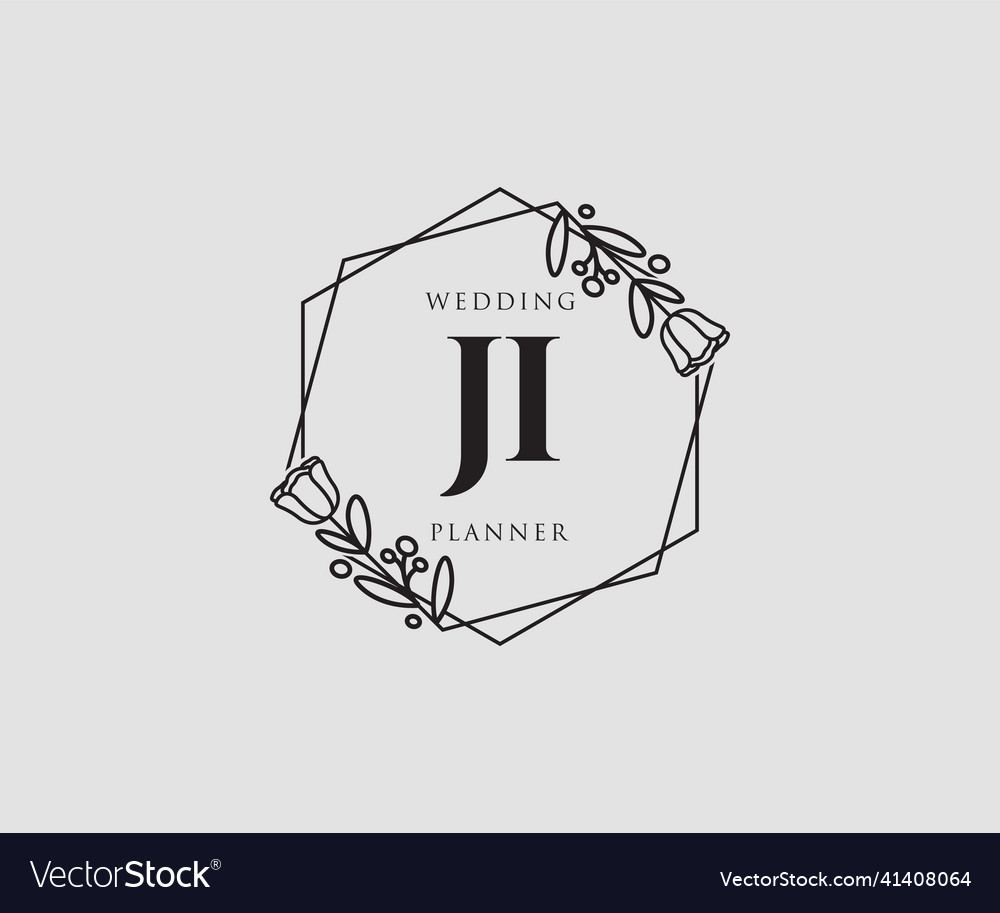 Initial ji feminine logo usable for nature salon