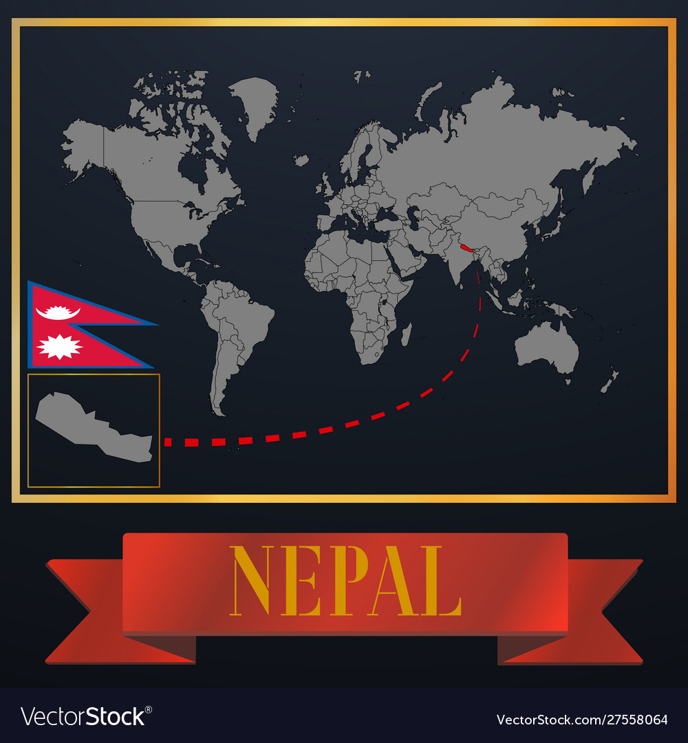 Nepal In World Outline Map