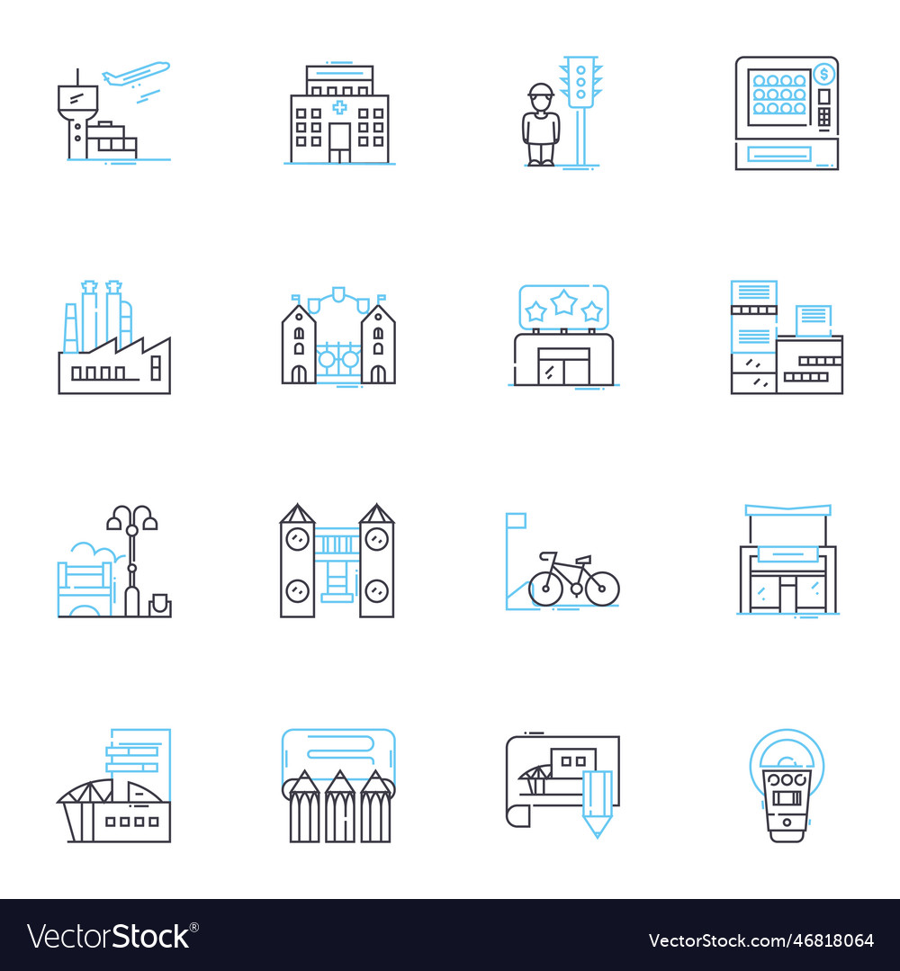 Planners linear icons set scheduling calendars vector image Planners linear icons set scheduling calendars