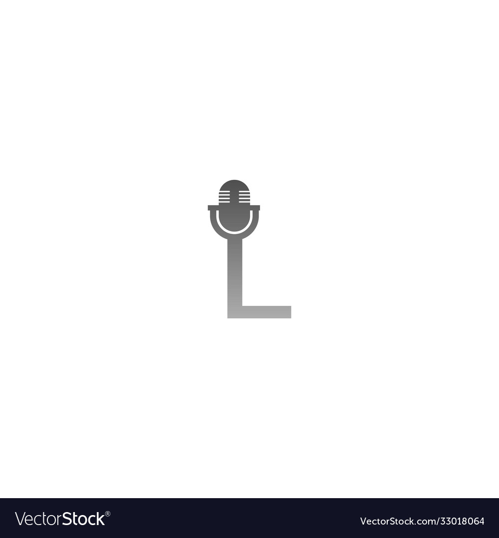 Podcast mic font letter design concept