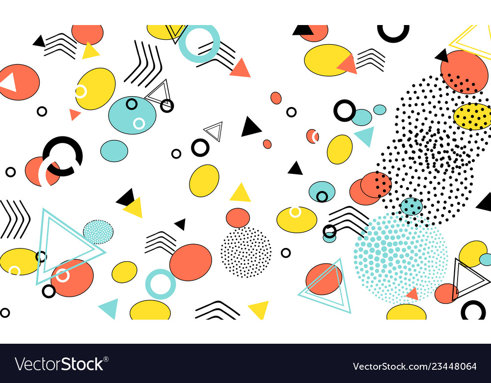 Pop art color background memphis pattern