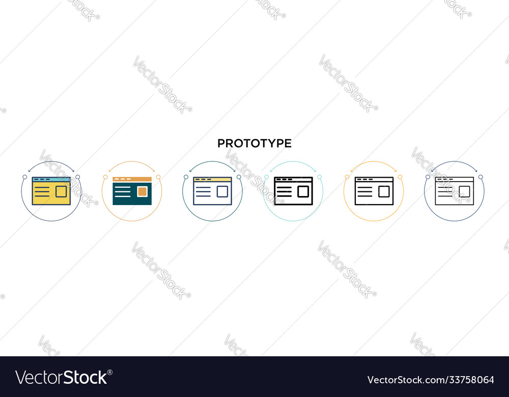 Prototype icon in filled thin line outline Vector Image Prototype icon in filled thin line outline