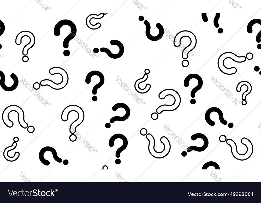 Seamless question mark pattern with transparent vector image Seamless question mark pattern with transparent