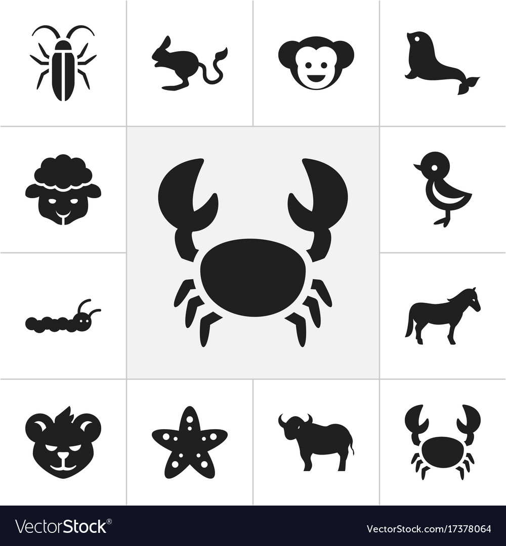 Set of 12 editable zoo icons includes symbols