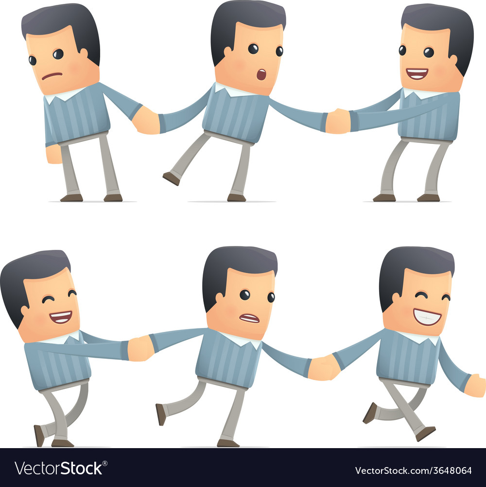 Set of customer character in different poses
