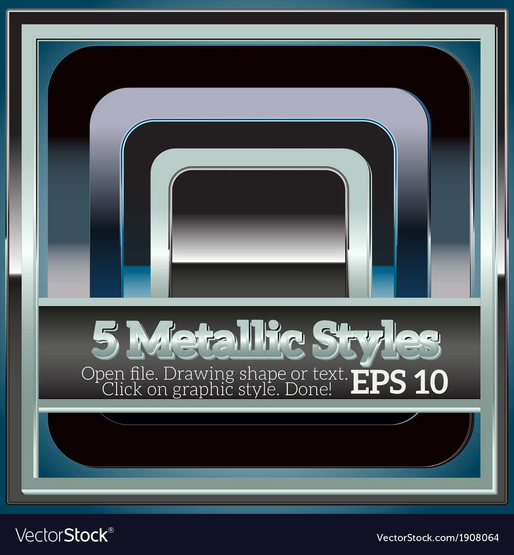 Set of shiny metallic styles for design