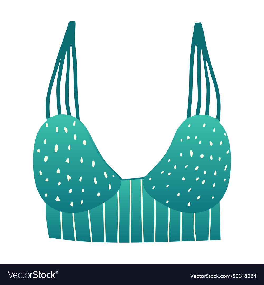 Teal polka dot bikini top mit gestreiftem Muster vector image Teal polka dot bikini top mit gestreiftem Muster