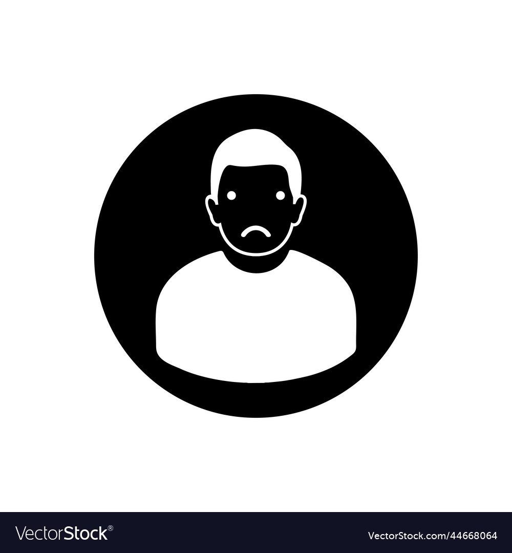 Unhappy emo icon rounded button style editable