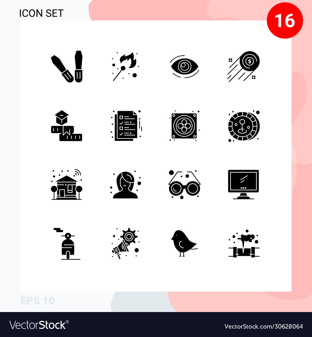 User interface pack 16 basic solid glyphs