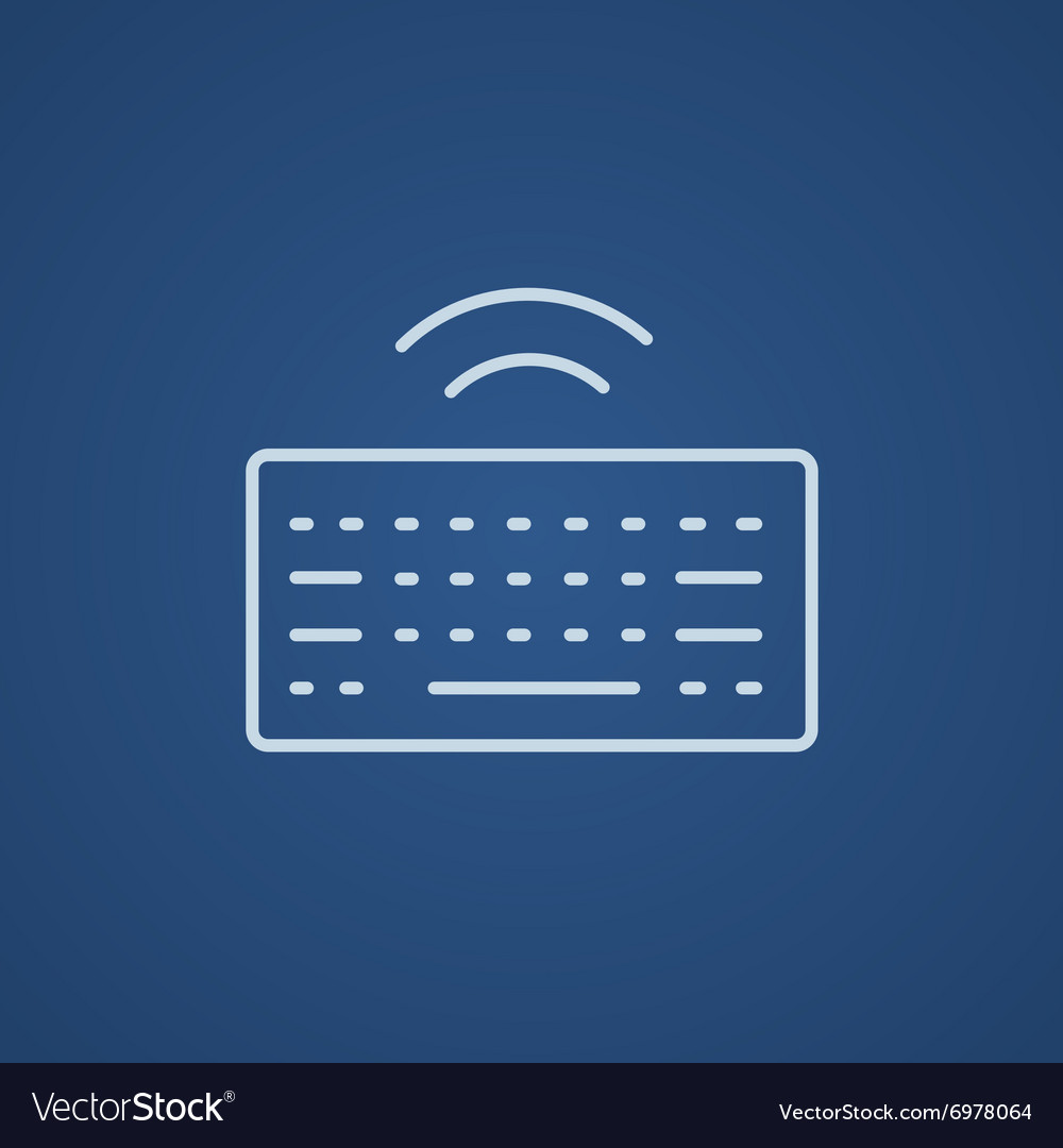 Wireless keyboard line icon