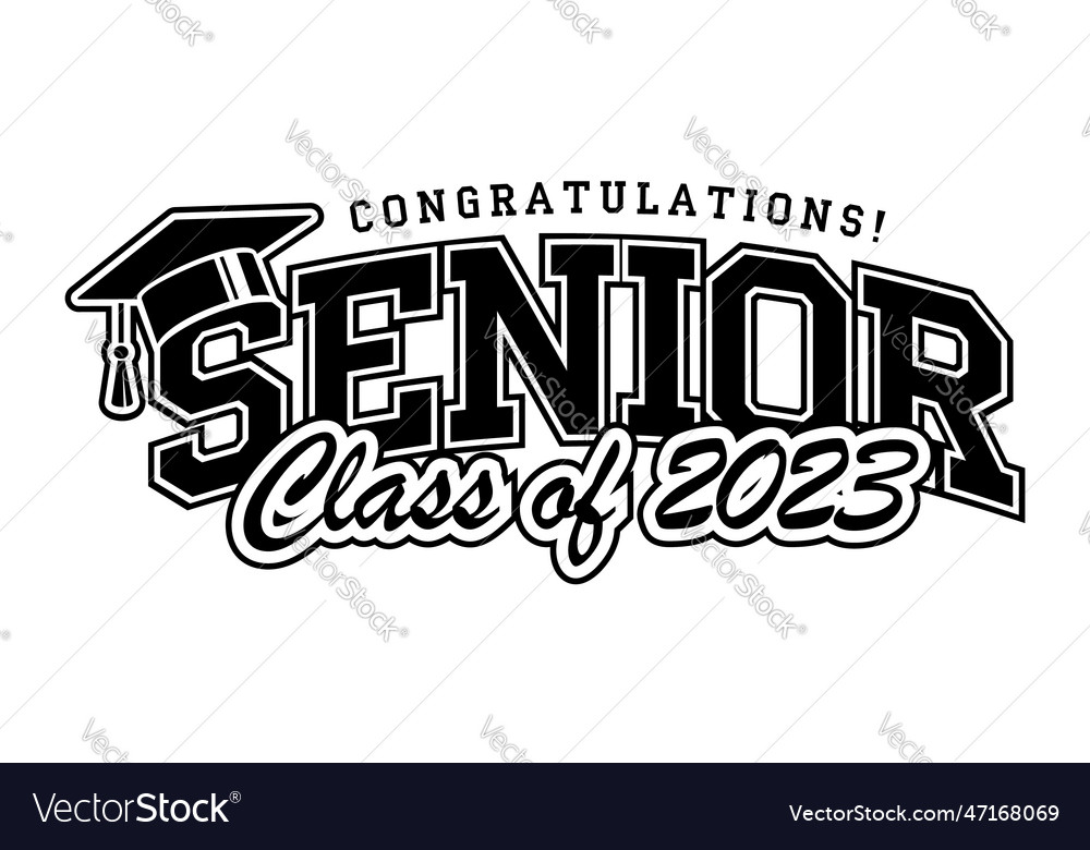 2023 graduate class logo Royalty Free Vector Image