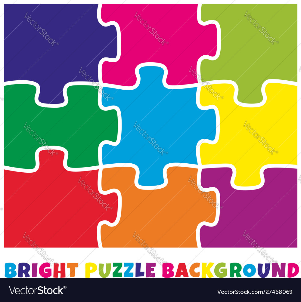 Color puzzles piece jigsaw - 9 pieces Royalty Free Vector