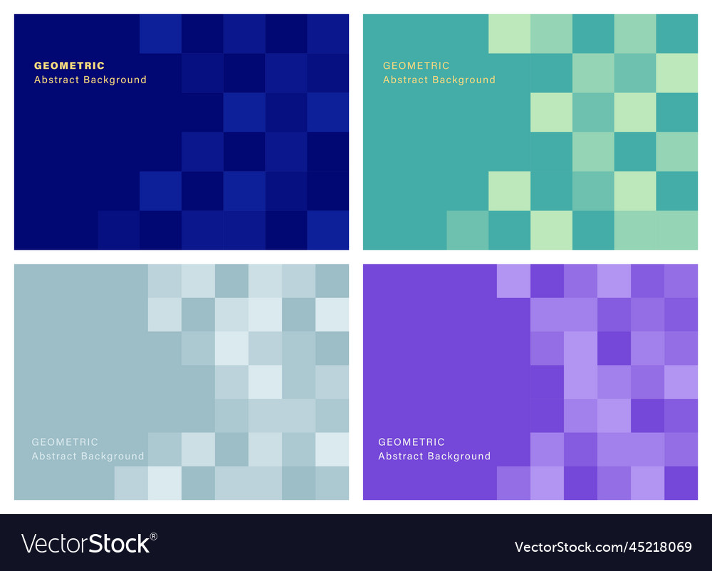 Abstract geometric background set of 4 Vector Image Abstract geometric background set of 4