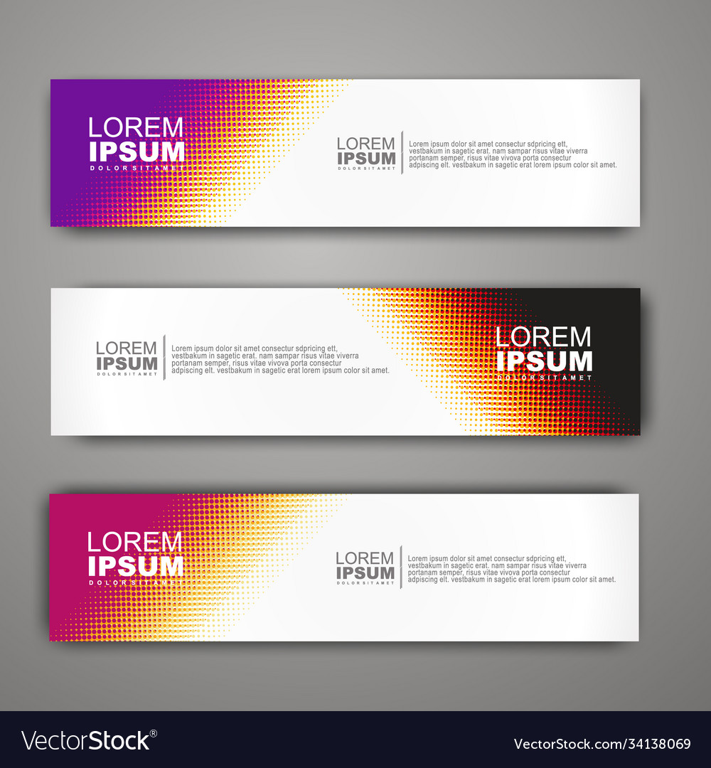 Abstract web banner design template with halftone