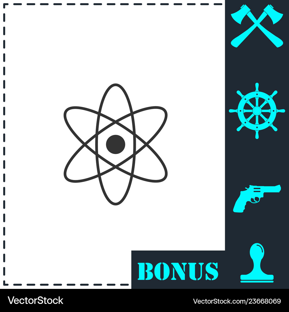 Atom icon flat Royalty Free Vector Image - VectorStock
