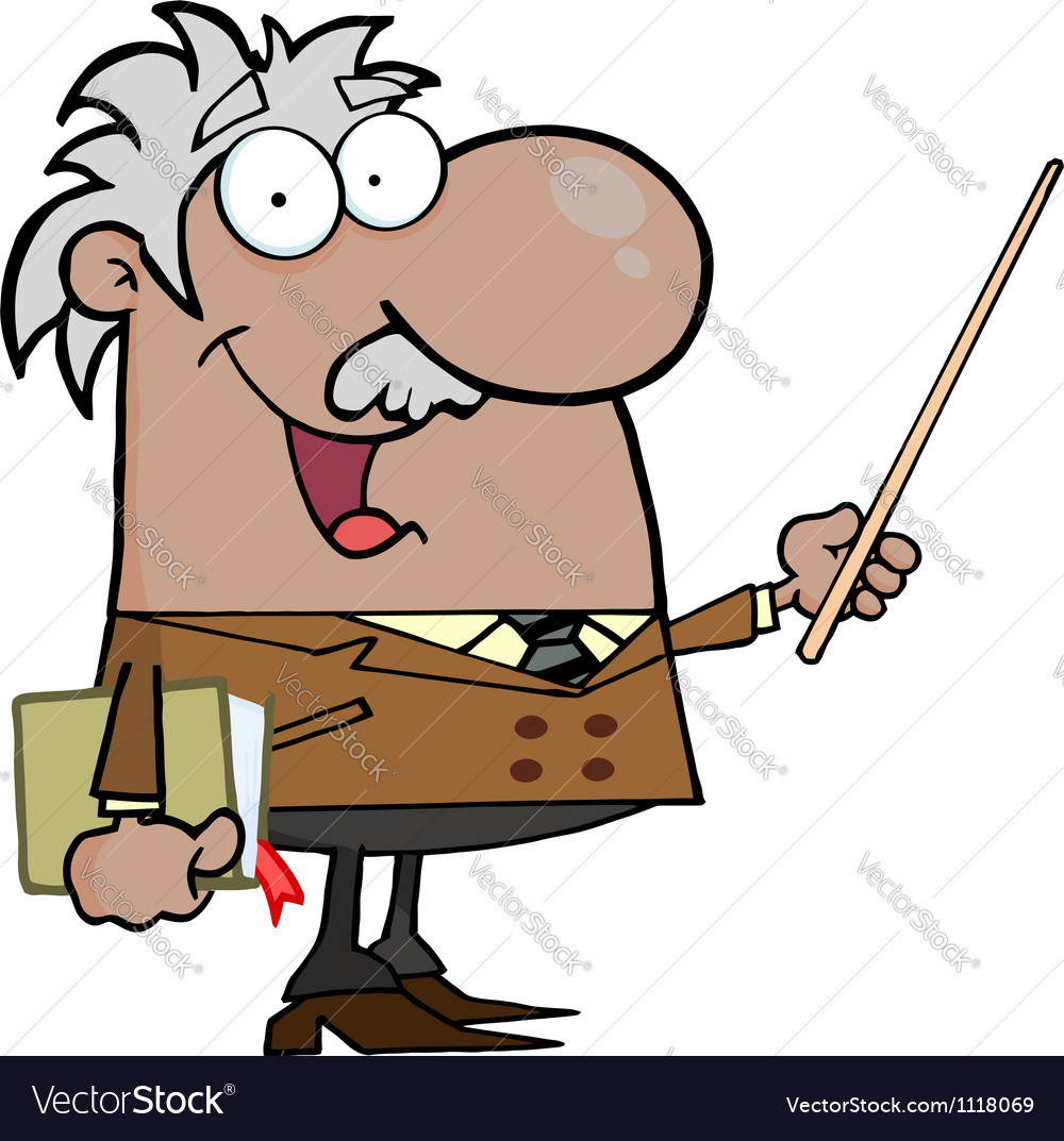 Schwarzer Professor mit Pointer