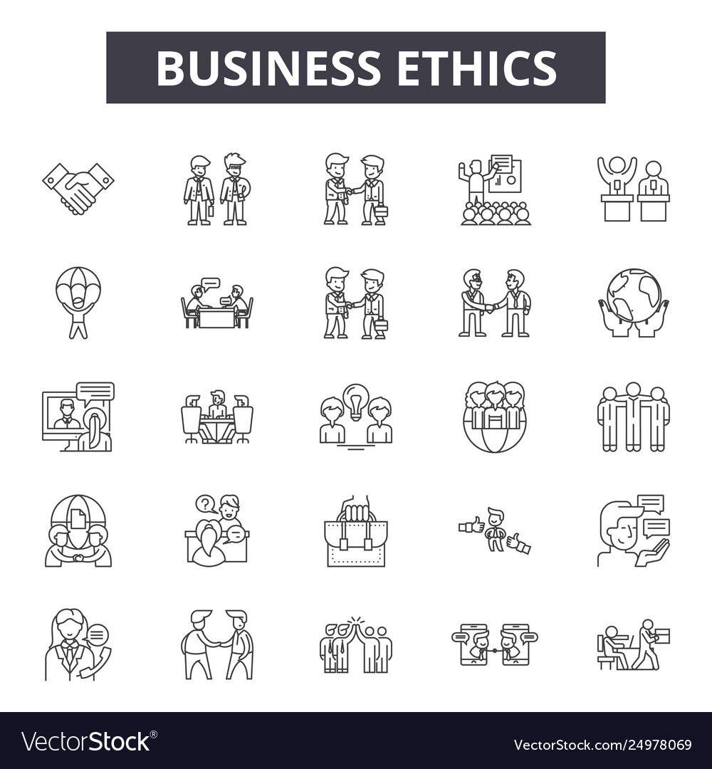 Business Ethics Line Icons Signs Set Royalty Free Vector