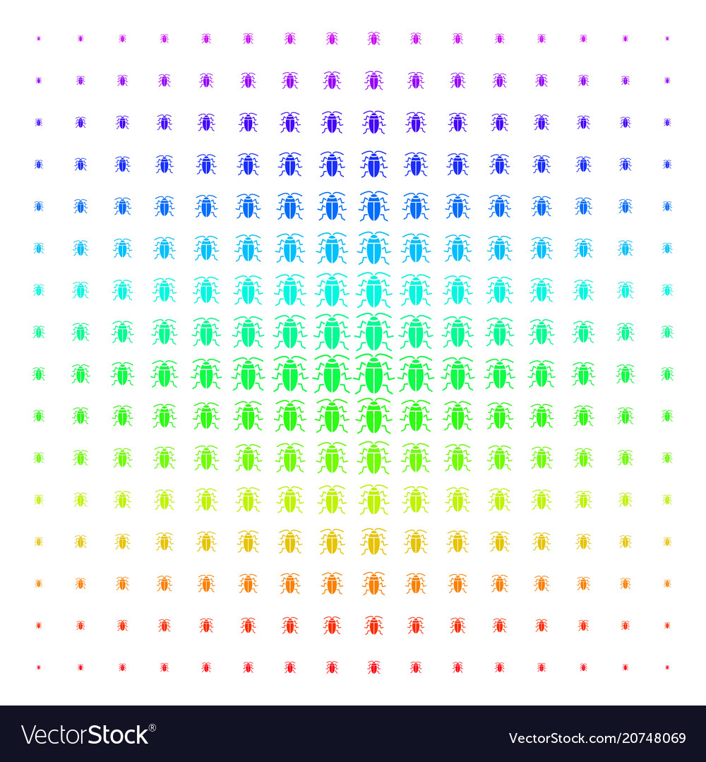 Cockroach icon halftone spectral pattern