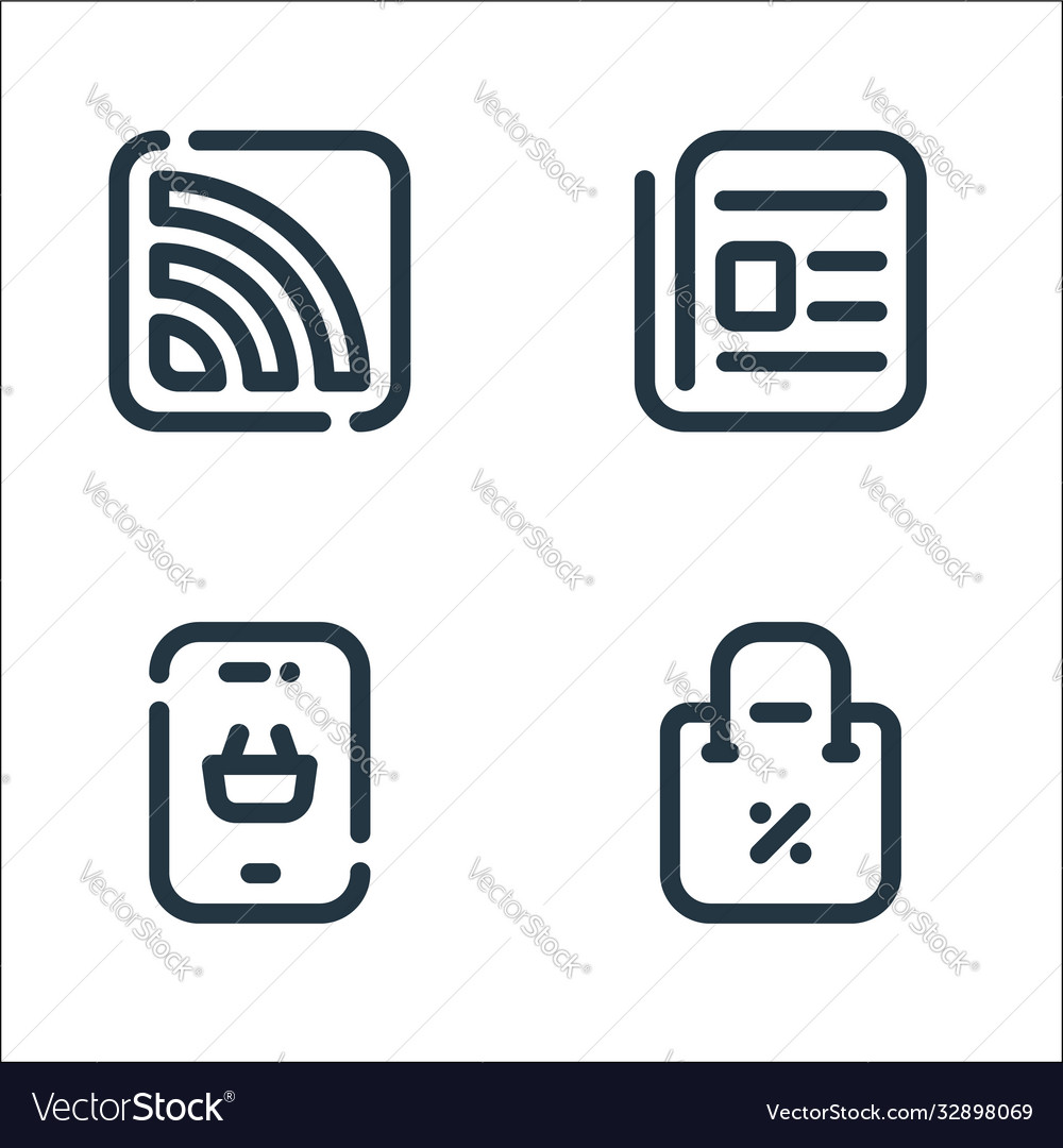 Digital marketing line icons linear set quality