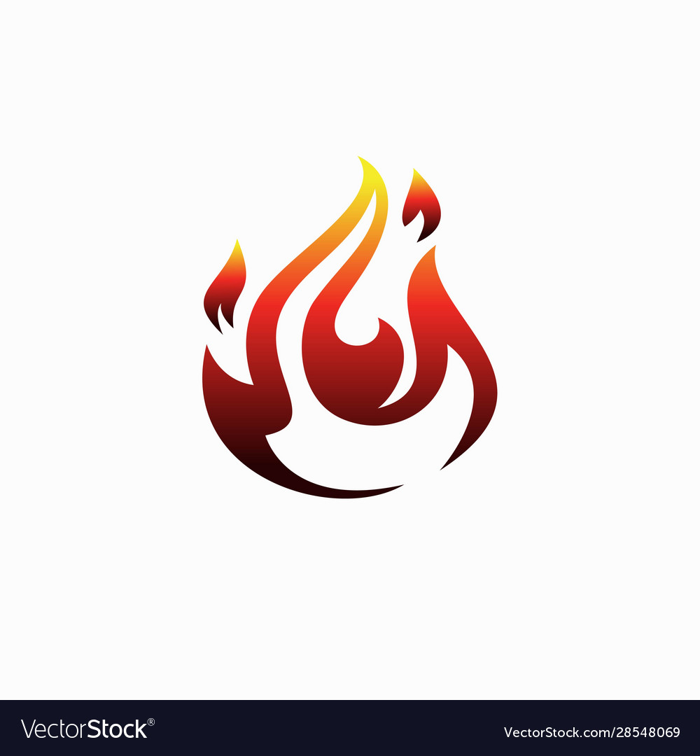 Fire flame red logo design template Royalty Free Vector