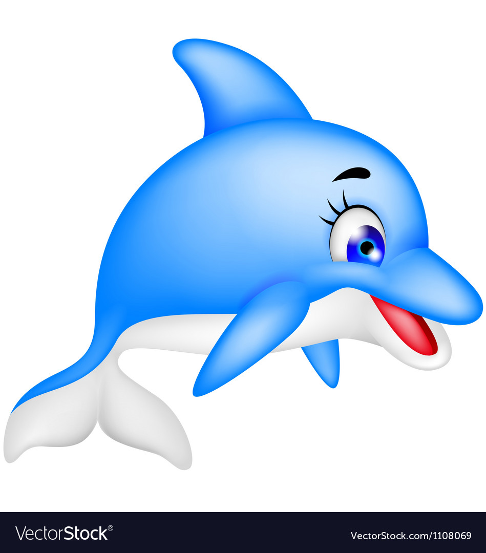 funny dolphin cartoon vector 1108069