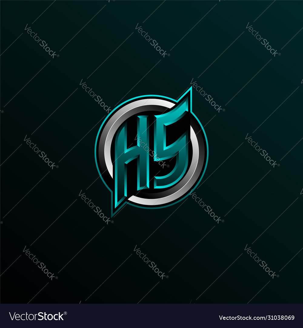 Initial hs logo design