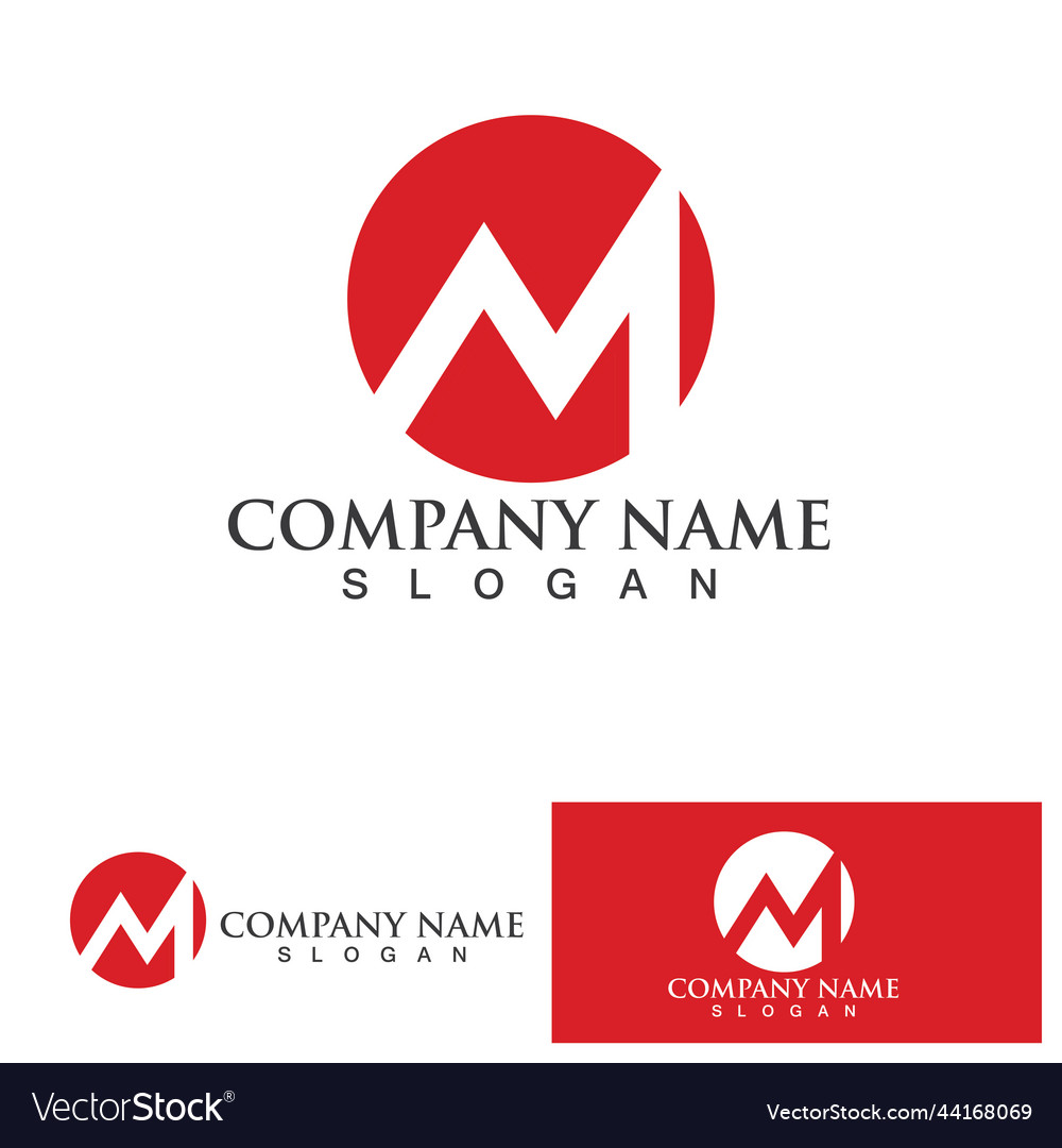 M letter logo template Royalty Free Vector Image