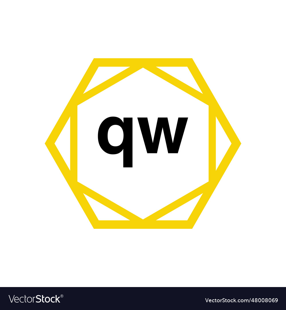 Qw company name monogram icon vector image Qw company name monogram icon