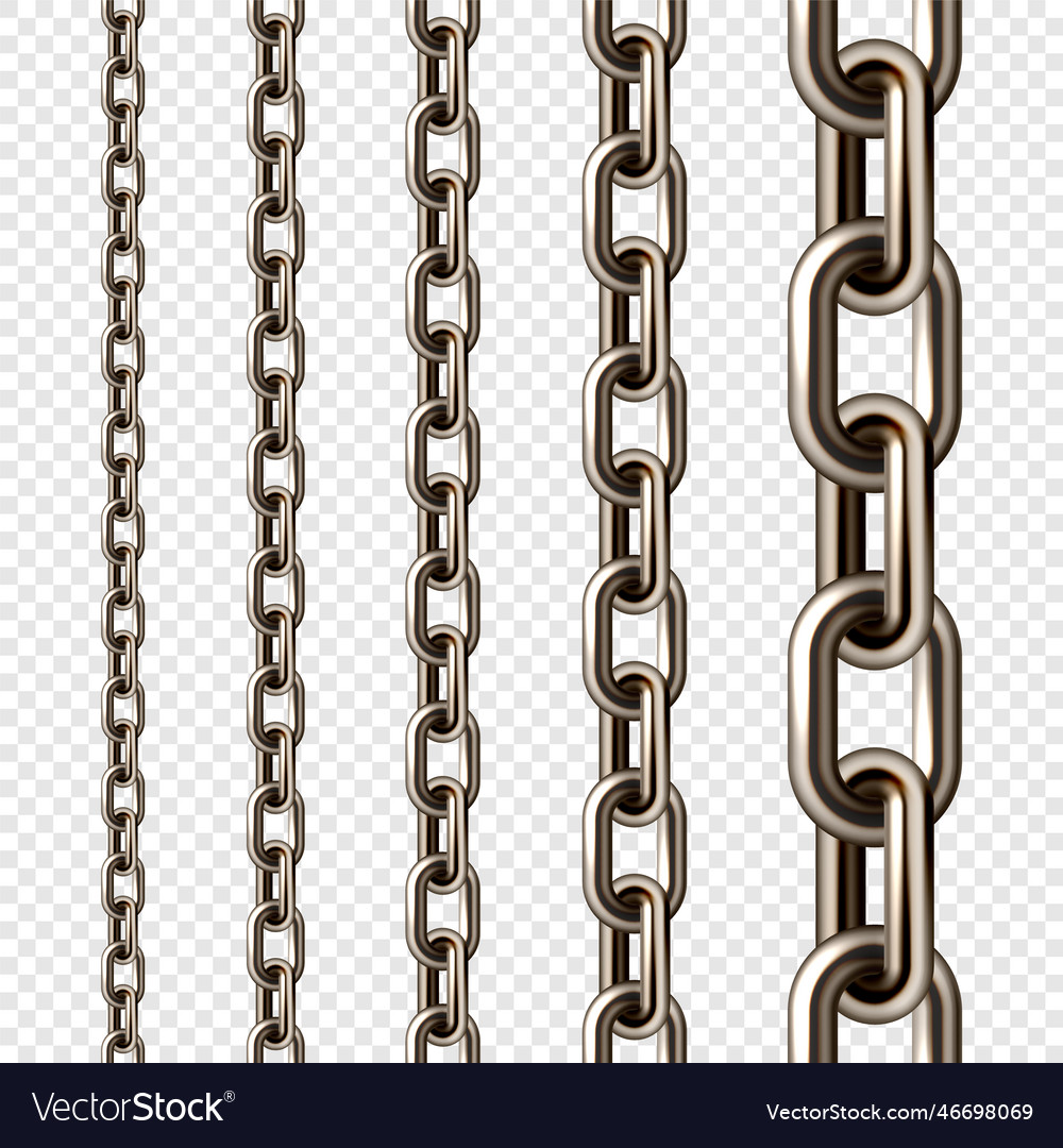 Realistic brown metal chain with old rusty links Vector Image