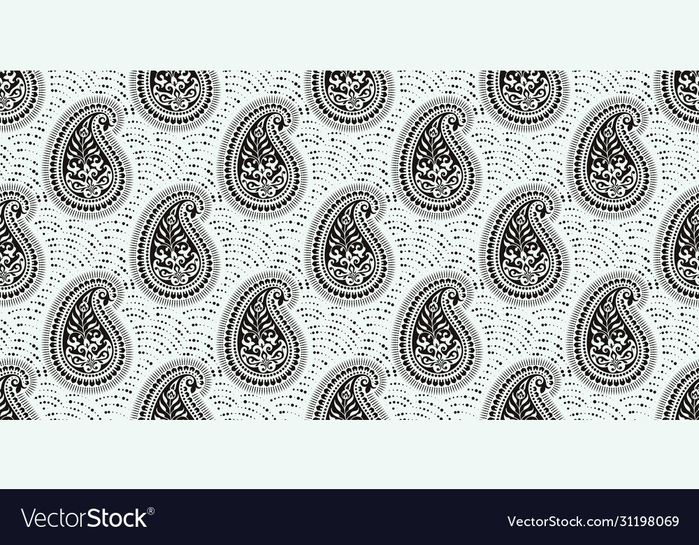 Rectangular seamless boho print design vector image Rectangular seamless boho print design