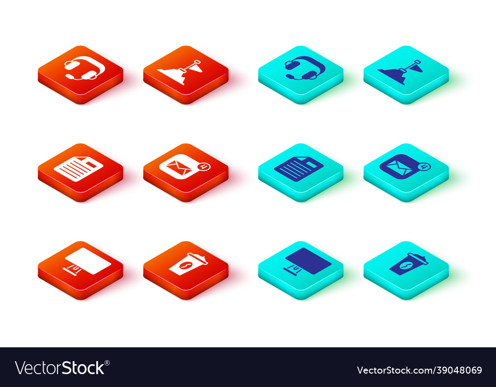 Set computer monitor coffee cup go file document vector image Set computer monitor coffee cup go file document