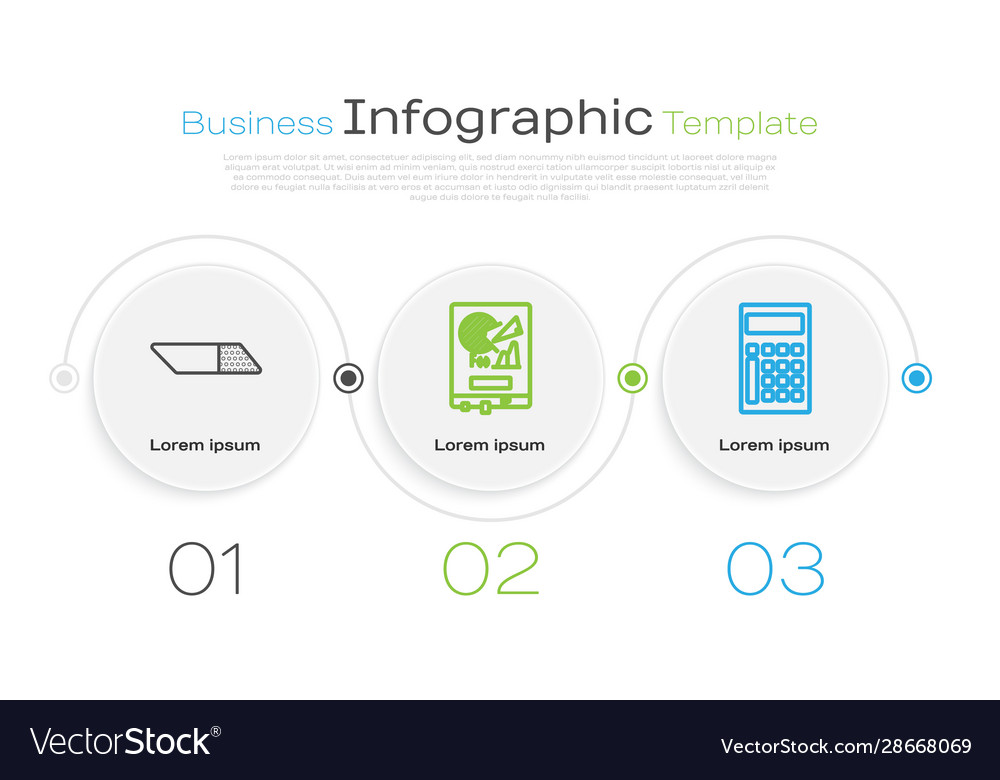 Set line eraser or rubber board with graph chart vector image Set line eraser or rubber board with graph chart