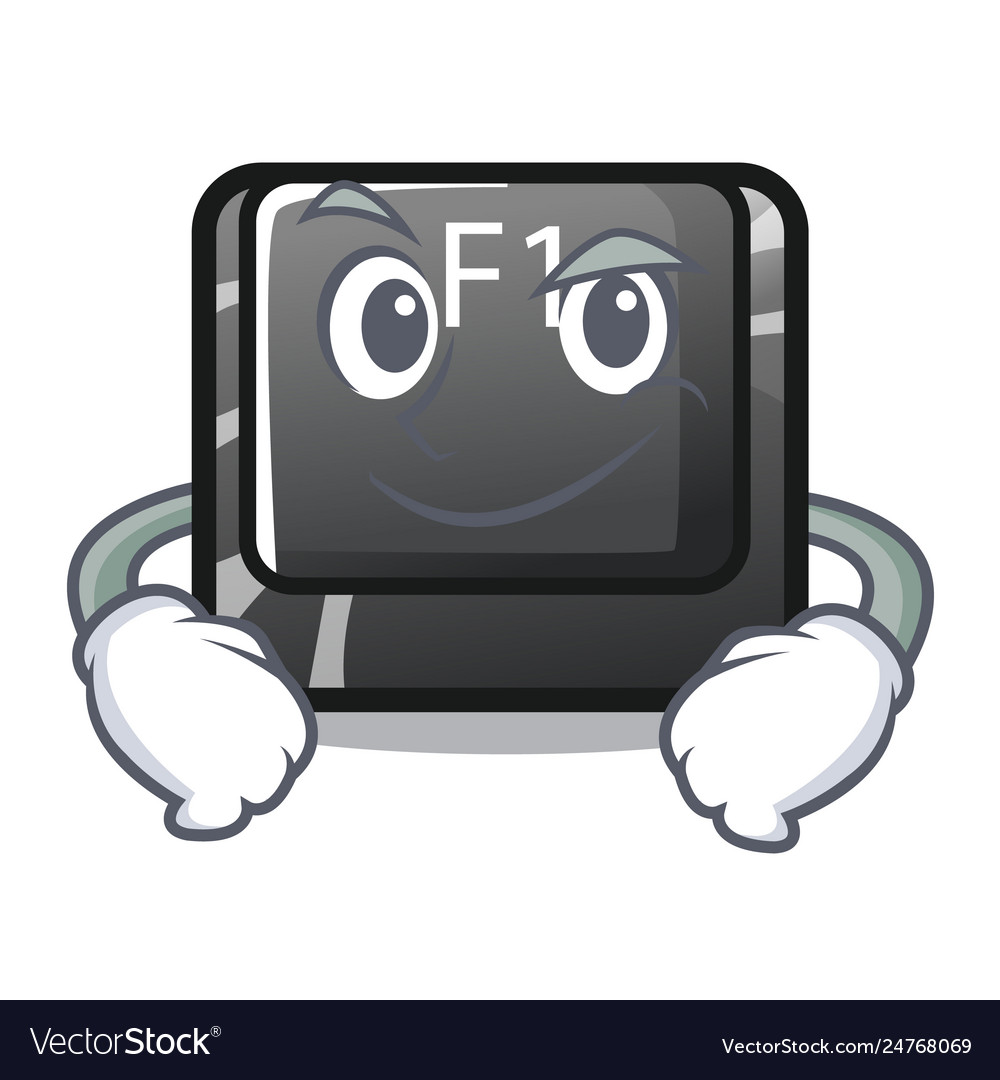 Smirking button f1 in shape character