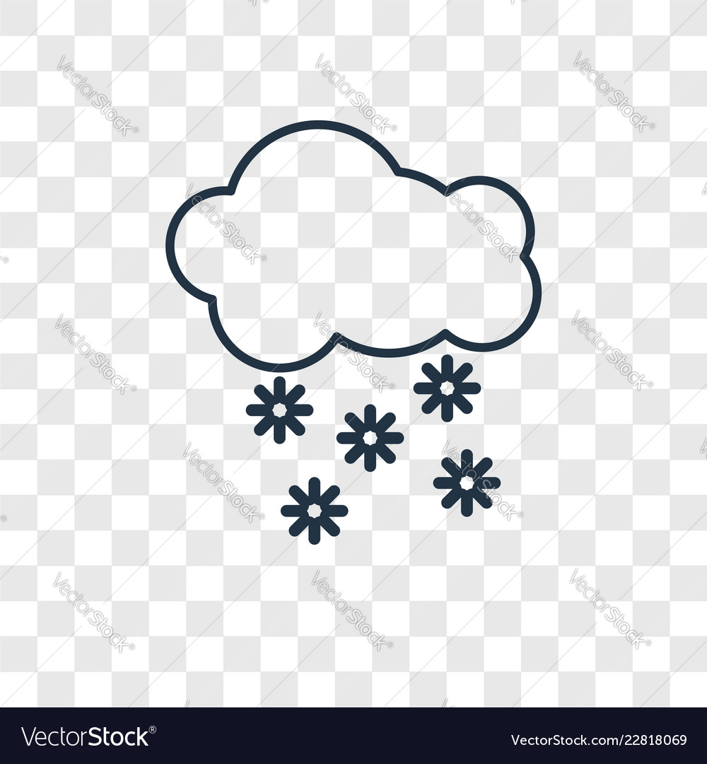 Snowy concept linear icon isolated on transparent vector image Snowy concept linear icon isolated on transparent