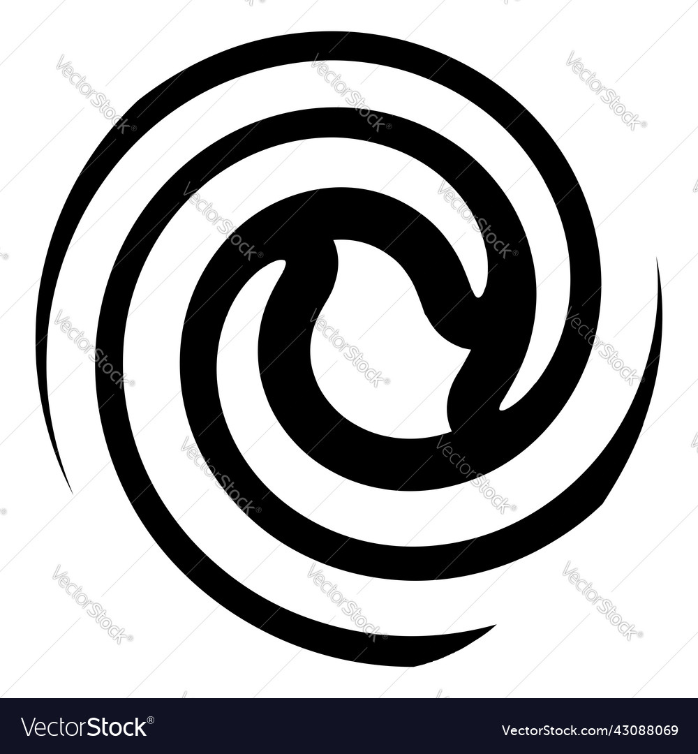 Spiral swirl helix element whirlwind shape vector image Spiral swirl helix element whirlwind shape