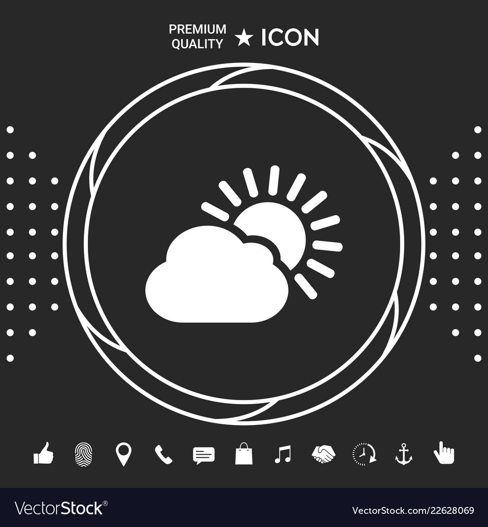 Sun cloud icon graphic elements for your designt