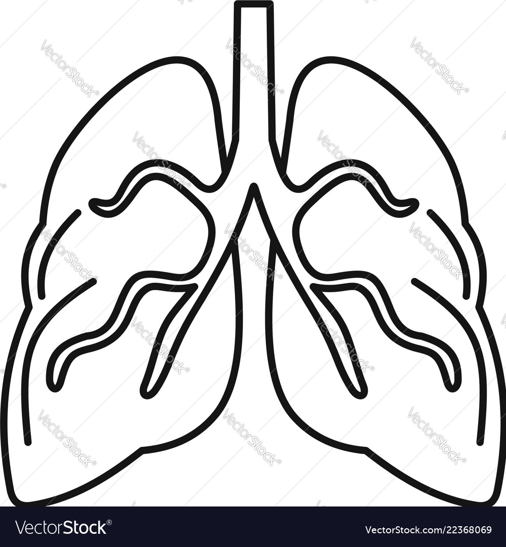 Tuberculosis lungs icon outline style Royalty Free Vector