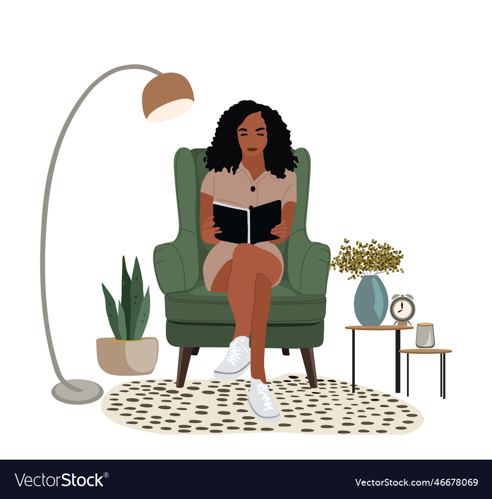 Frau Lesen im Sessel
