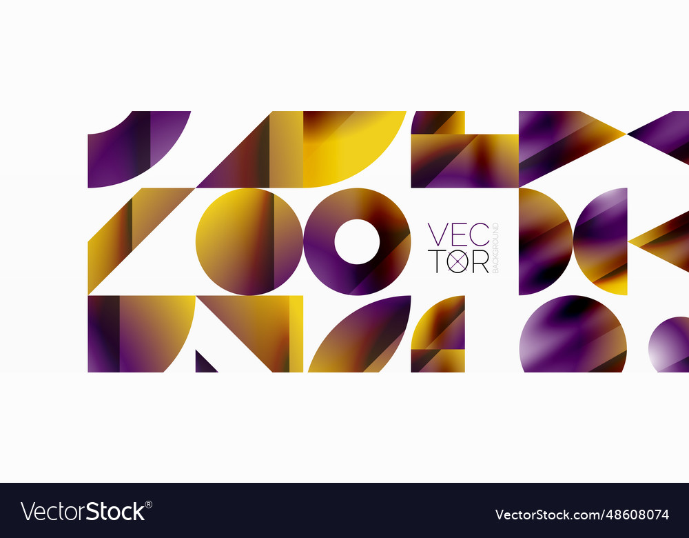 Assorted geometric shapes unite in a minimalistic