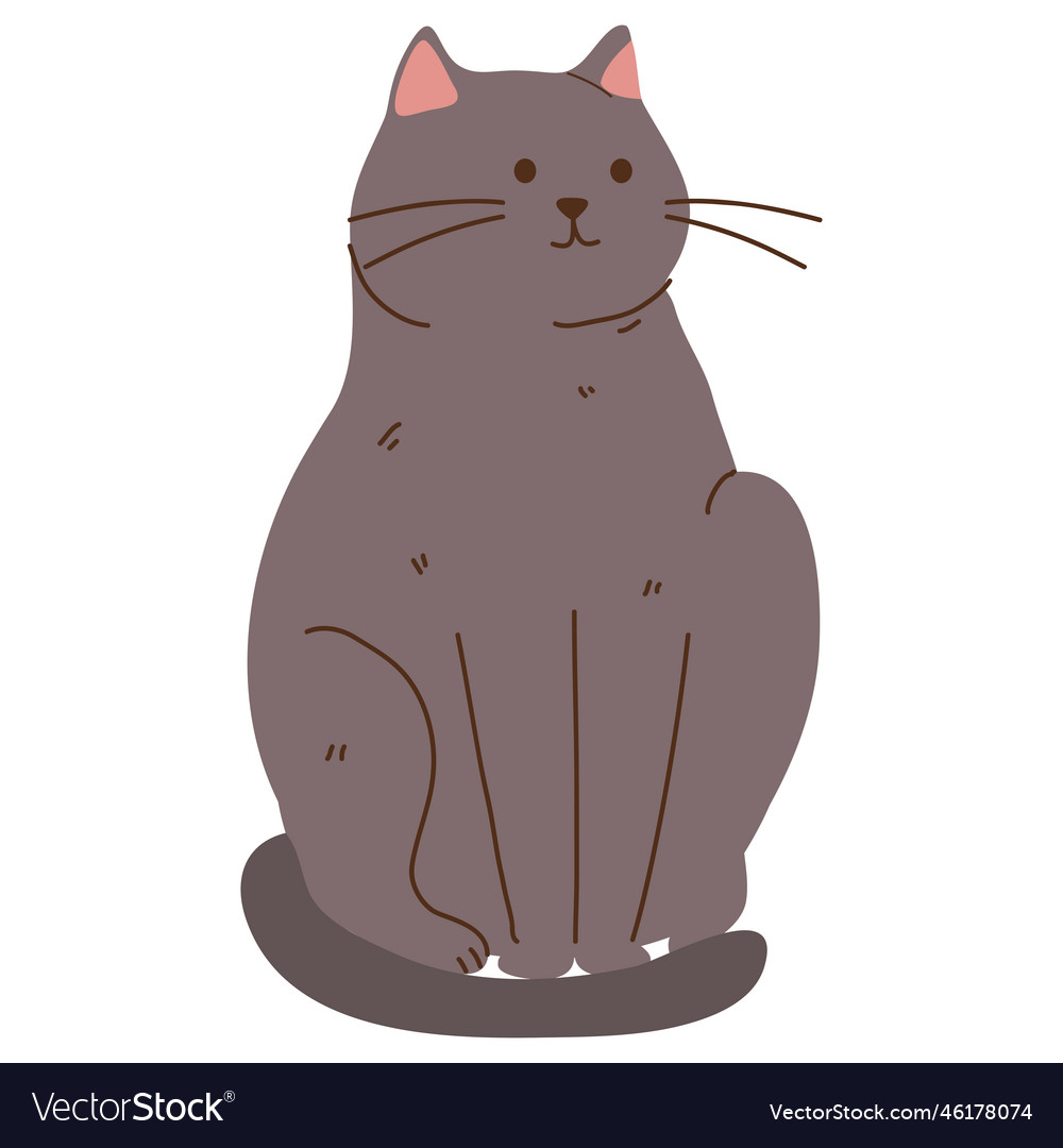 Black Cat Mascot Royalty Free Vector Image Vectorstock 8854