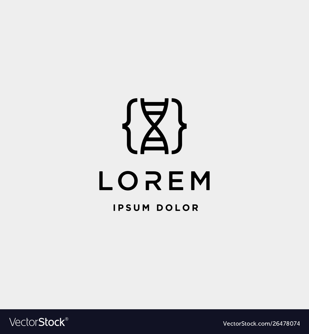 Dna code logo design molecule coding symbol