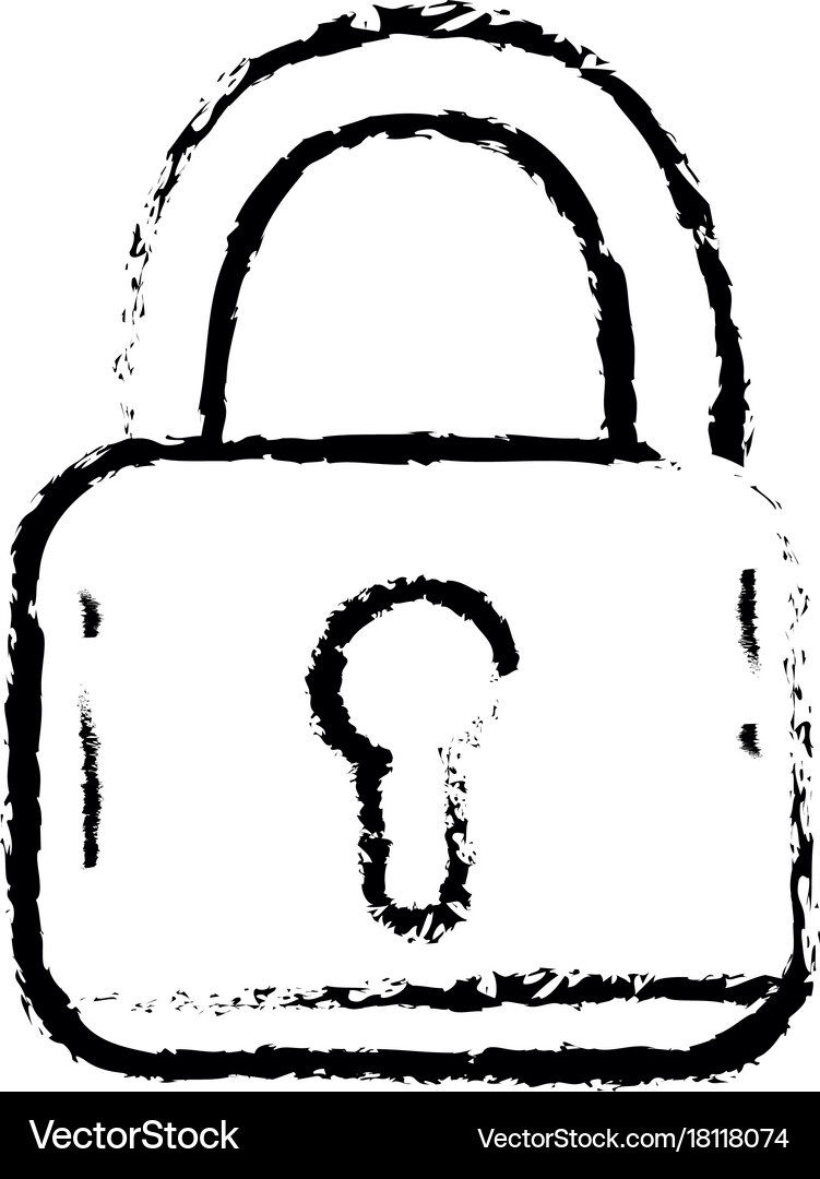 Figure padlock security protection object Vector Image