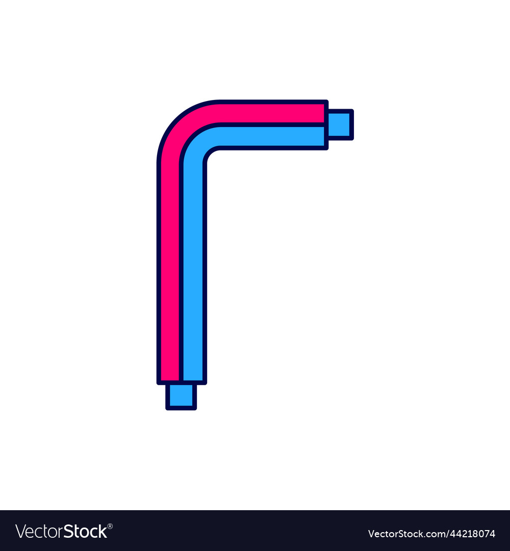 Filled outline tool allen keys icon isolated Vector Image Filled outline tool allen keys icon isolated