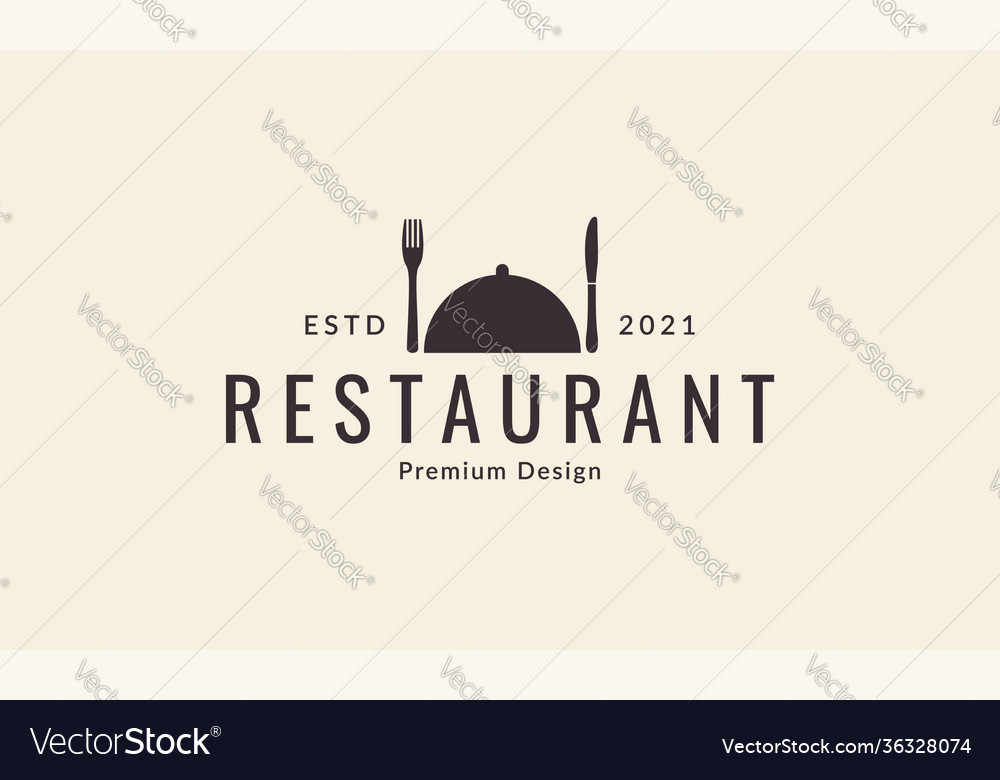 Food cover with knife and fork logo design icon